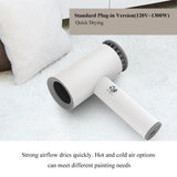 Souffleur d'art à double mode Fuumuui, un petit sèche-cheveux de voyage blanc compact avec des réglages d'air chaud et froid à séchage rapide, idéal pour les besoins de la peinture.