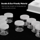 Mini-pots de peinture étanches Fuumuui fabriqués à partir de plastique transparent durable et écologique avec des couvercles blancs, idéaux pour les fournitures d'art aquarelle, acrylique et gouache.