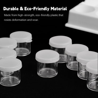 Fuumuui 12-Well Paint Palette with Mixing Area – Leakproof Mini Paint Pots for Watercolor, Acrylic, and Gouache