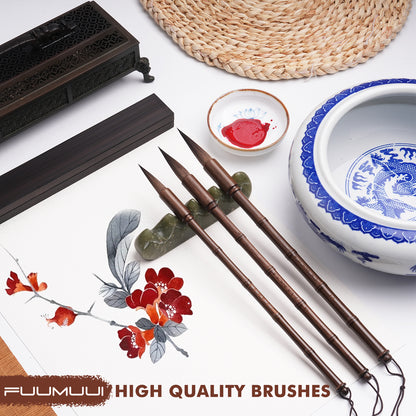 Fuumuui Professional Calligraphy Brush, Bamboo Section, Suitable for Watercolor