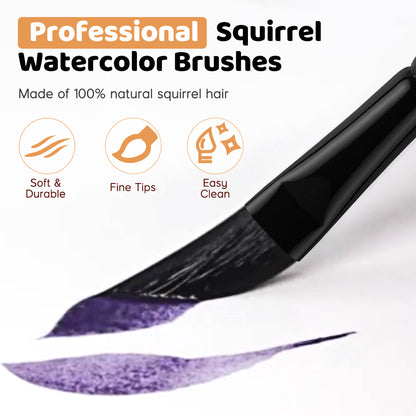 Fuumuui 5pcs Professional Watercolor Brushes