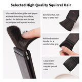 Fuumuui Aquarellpinsel mit ultraweichen, nicht haarenden Eichhörnchenhaarbürsten für feine Nass-in-Nass-Techniken, geschichtete Lasuren und großflächige Malerei, mit starker Wasseraufnahme und einem komfortablen, polierten Holzgriff.