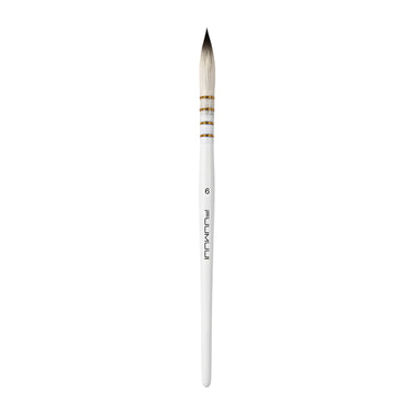 Fuumuui professional watercolor brush with white handle, size 6