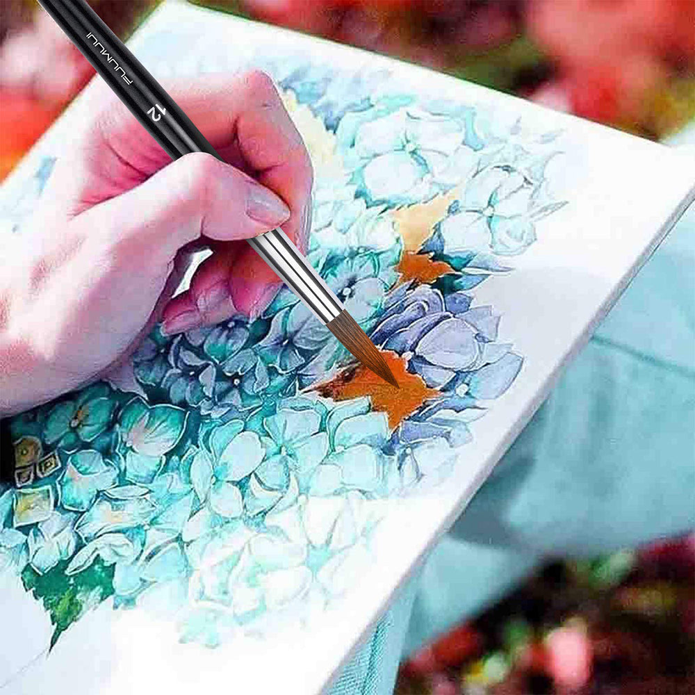 Fuumuui 6pcs Professional Squirrel  Watercolor Brushes