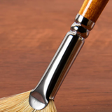 Fuumuui professional bristles oil brush with silver ferrule and wooden handle