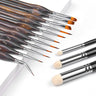 Fuumuui 14pcs Professional Nylon Detail Brushes, a complete set with assorted fine tips for precision painting.