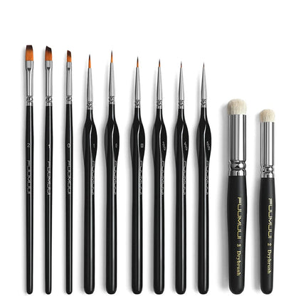 Fuumuui 11pcs Professional Nylon Detail Brushes