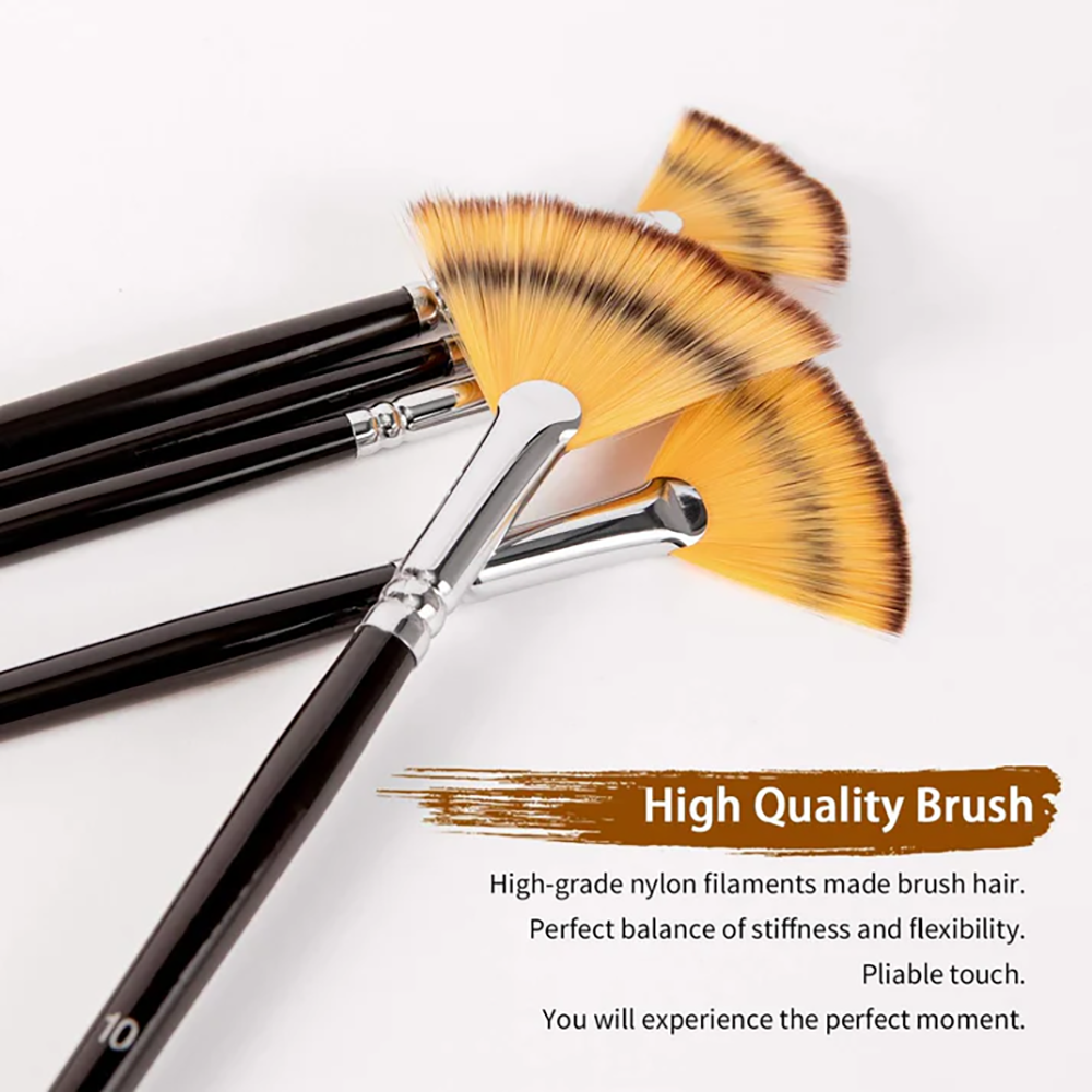 Fuumuui 6pcs Professional Nylon Hair Acrylic Brushes