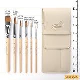 Fuumuui  Sable Travel Watercolor Brushes, 6pcs Professional  Watercolor Paint Brushes for Watercolor Acrylics Inks Gouache Painting