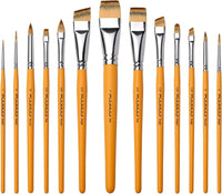 Fuumuui 13pcs Face、Acrylic Painting Brushes