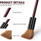 Fuumuui professional watercolor paint brush detailing its natural bamboo handle and soft synthetic goat mixed hair bristles, perfect for watercolor, acrylic, gouache art supplies.