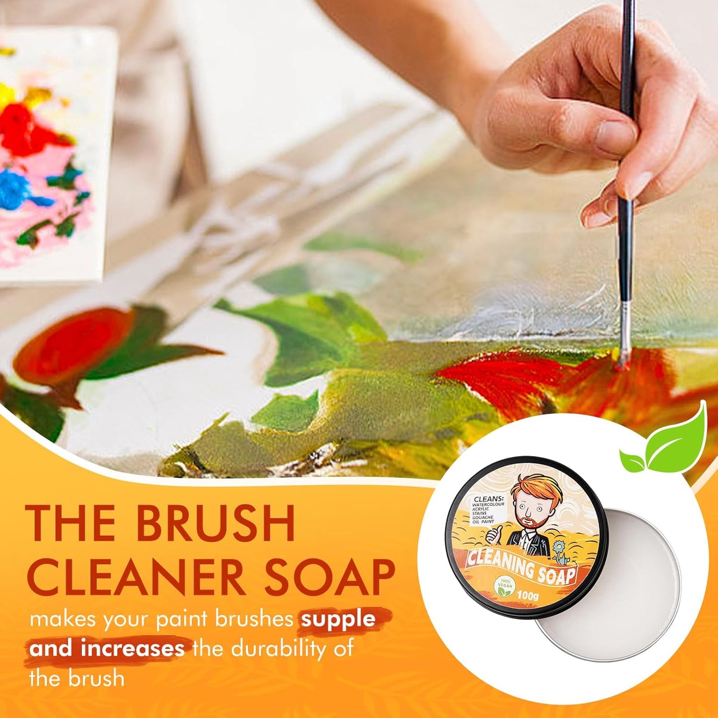 Fuumuui Paint Brush Cleaner - 100% Vegan Paint Brush Cleaner Soap