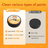 Fuumuui 100g 100% vegane Pinselreinigungsseife reinigt effektiv Aquarell-, Acryl-, Gouache- und Ölfarben und hebt ihre größere Größe und veganen Inhaltsstoffe im Vergleich zu einer 40g-Alternative hervor.