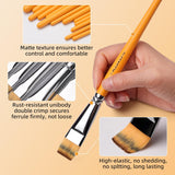 Fuumuui 13er-Set Acryl- und Gesichtsmalpinsel mit matten orangefarbenen Griffen, rostbeständigen Zwingen und hochelastischen, haltbaren, nicht haarenden Borsten.