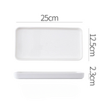 Fuumuui Ceramic Tray Palette, white rectangular, with dimensions 25cm length, 12.5cm width, 2.3cm height.