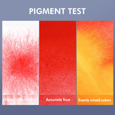Test di pigmenti del set di colori ad acquerello Fuumuui da 48 colori che mostra una buona diffusibilit¨¤, una tonalit¨¤ accurata e colori uniformemente miscelati.