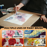Fuumuui professional watercolor brush painting a floral design, illustrating its versatility for watercolor, oil, acrylic, and gouache art.