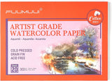 Fuumuui 100% Cotton Watercolor Paper - 20 Sheets 9" x 12" Cold Pressed Watercolor Paper Pad - 140LB/300GSM Art Paper for Watercolor Gouache Ink and More