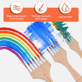 Pennello a pettine in nylon multi-testa Fuumuui di Fuumuui Art Supplies che crea tratti blu arcobaleno vibranti e strutturati, uno strumento ideale per texture ed effetti speciali, evidenziato per le sue linee nitide e la facile pulizia.