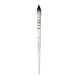 Fuumuui professional watercolor brush size 8 with white handle, natural hair bristles, and gold ferrule.