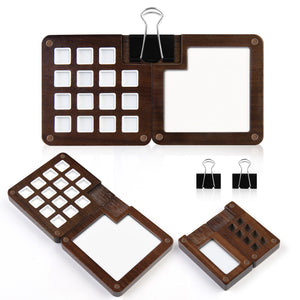 Fuumuui Mini Walnut Watercolor Paint Box Shi Minke Packing Travel Portable Painting Sketch Color Magnetic Suction Box 15 Grids