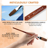 Fuumuui High Quality 7 Size Long Flat Weasel Hair Artist Watercolor Paint Brush