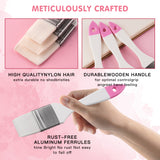 Fuumuui 1inch 1.5 inch 2 inch Artist Painting Brushes Set with Wooden Handle Pink Tail Big Flat Paint Brush