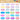 Color swatch chart displaying 24 shimmer and metallic watercolor paint shades with glitter finish.