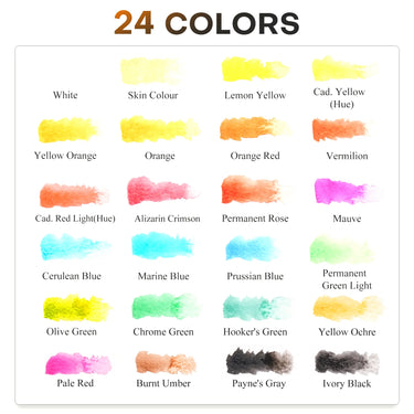 Fuumuui 24-Color Watercolor Paint Set