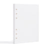 Stack of punched 300gsm 100% cotton hot-pressed Fuumuui watercolor refill paper for binder.