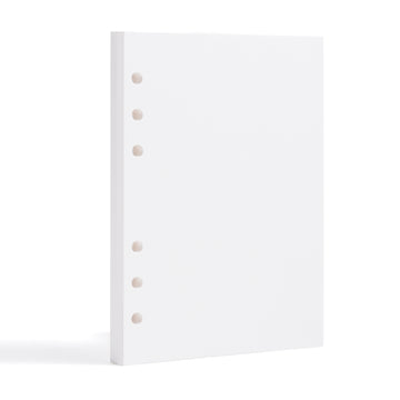 Stack of punched 300gsm 100% cotton hot-pressed Fuumuui watercolor refill paper for binder.