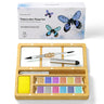 Fuumuui 12 shimmer watercolor paint set with wooden palette box, magnetic half pans, and travel brushes.