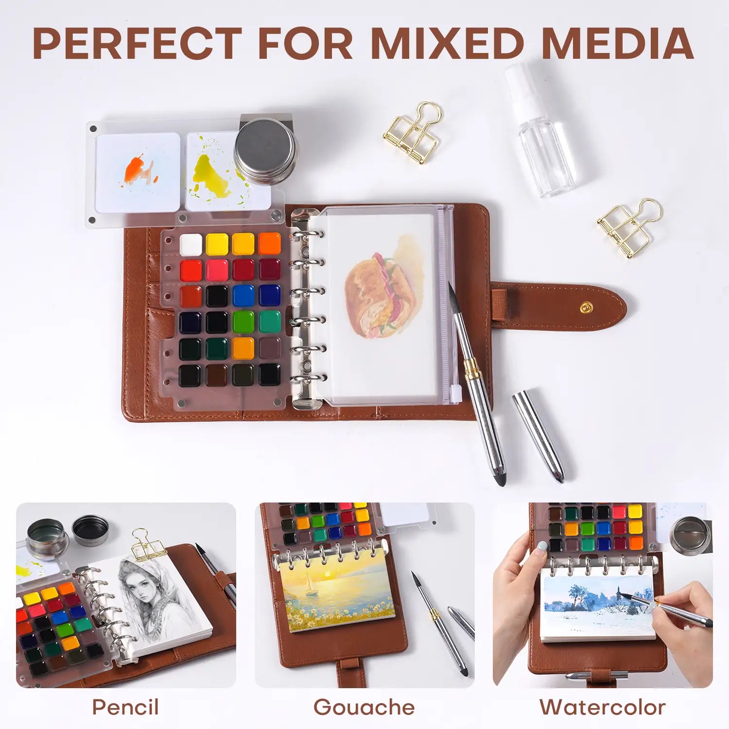 Watercolor Travel Sketchbook Set - Medium size | Fuumuui