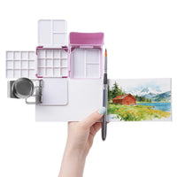 Fuumuui Portable Travel Watercolor Kit with Empty Watercolor Box