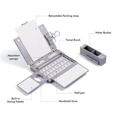Fuumuui Portable Travel Empty Watercolor Paint Box – Compact and well-organized, it's the perfect choice for artists on the go