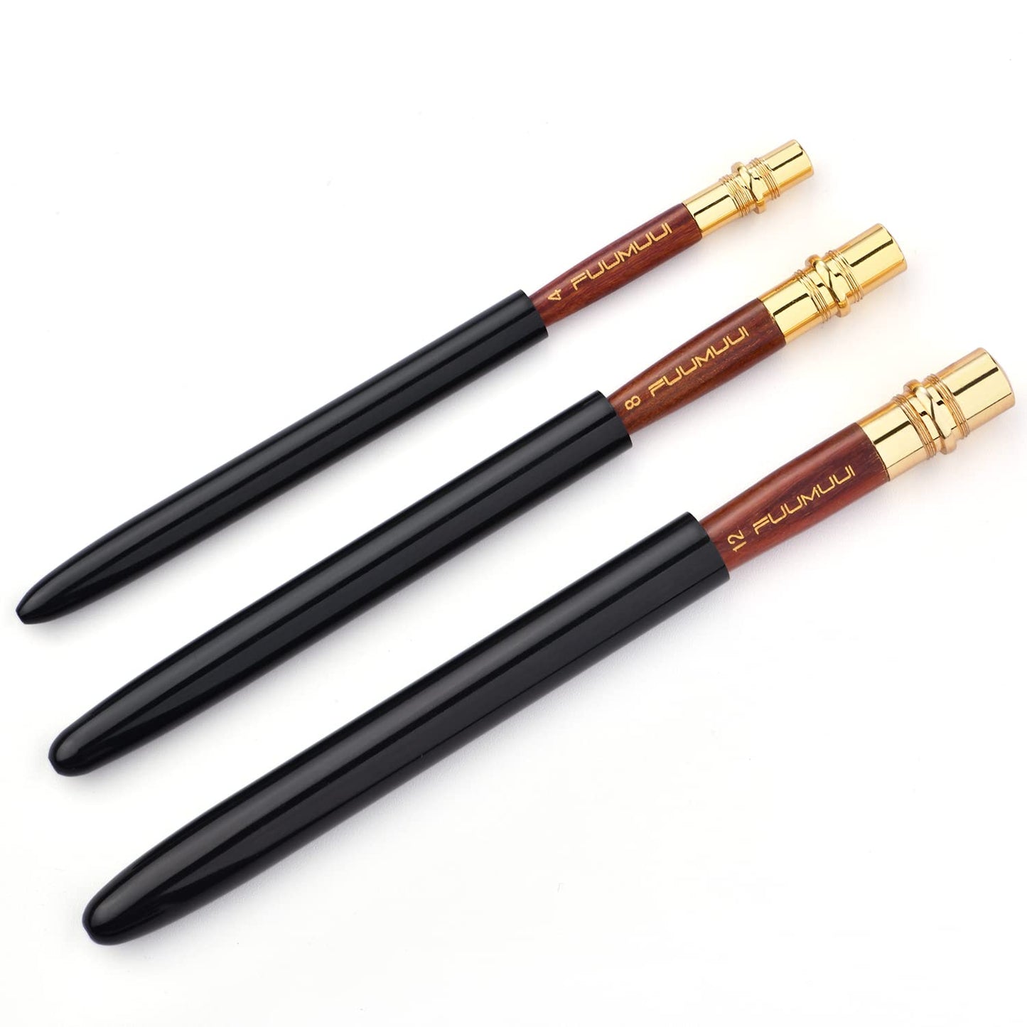 Fuumuui 3pcs Sable Travel Watercolor Brushes