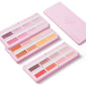 Fuumuui 3-Layer Light Pink Magnetic Palette with Warm Terracotta Paints showing three open tiers of warm pans. 