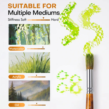 Fuumuui 5pcs Hollow Hog Bristle Texture Paint Brush Set