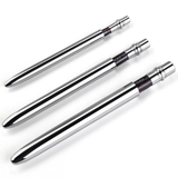 Fuumuui 3pcs portable retractable round sable watercolor brushes featuring sleek silver metallic bodies.