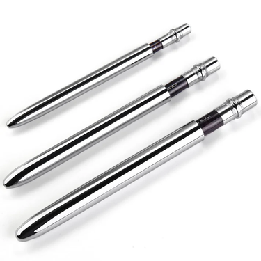 Fuumuui 3pcs portable retractable round sable watercolor brushes featuring sleek silver metallic bodies.