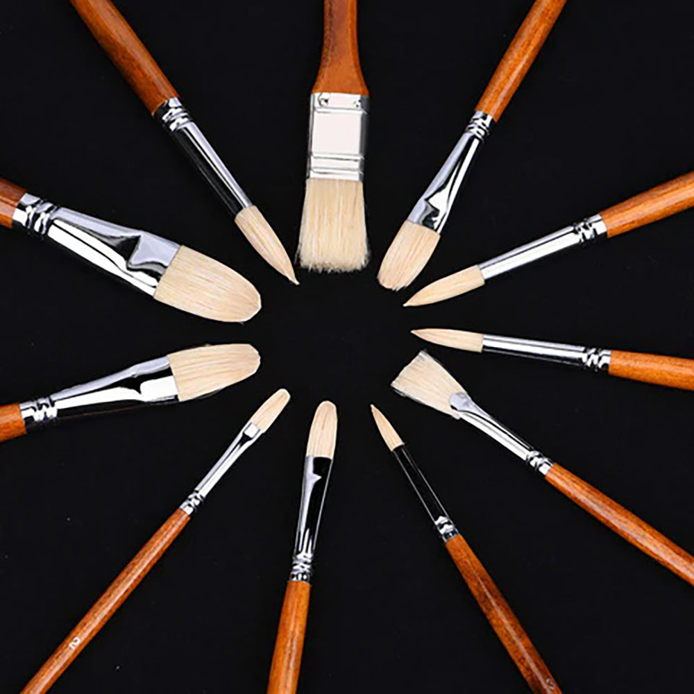 Fuumuui 11pcs  Professional Bristle Oil  Brushes