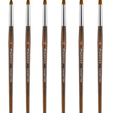 Pennelli professionali Fuumuui in martora Kolinsky a punta lunga per acquerello, misure singole 4, 8, 10, 12, 14, 18