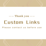 Fuumuui Art Supplies custom payment link for price difference, shipping, and custom orders, displaying the message 'Thank you Custom Links Please contact us before use'.