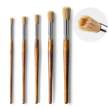 Fuumuui 5pcs Hollow Hog Bristle Texture Paint Brush Set