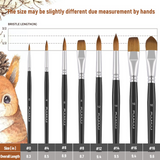 Sable Watercolor Brushes Professional, Fuumuui 8Pcs Kolinsky Sable Brush Set Variety Shapes With Flat, Round Pointed, Cat's Tongue Oval Wash With 20 Sheets 5.8" X 8.3" 100% Cotton Cold Pressed 140LB/300GSM Watercolor Paper Pad