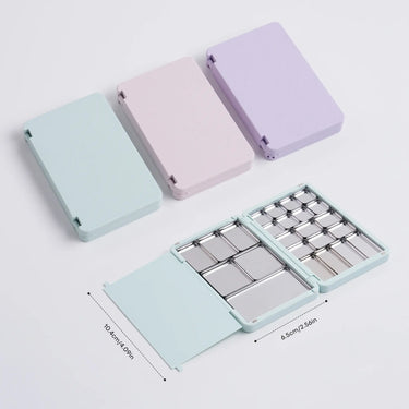 FUUMUUI Portable Empty Watercolor Palette with 6 Sizes of Removable Paint Wells | Mint Green