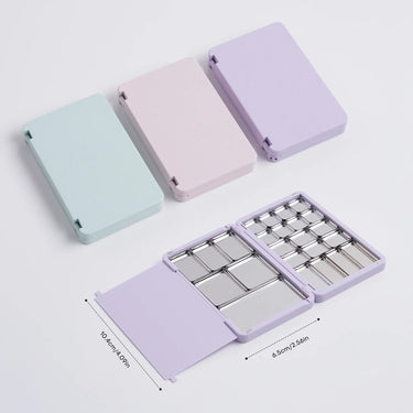 FUUMUUI Portable Empty Watercolor Palette with 6 Sizes of Removable Paint Wells | Soft Lavender
