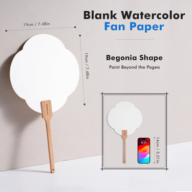 Fuumuui Begonia Fan Watercolor Paper – 100% Cotton, Cold Press