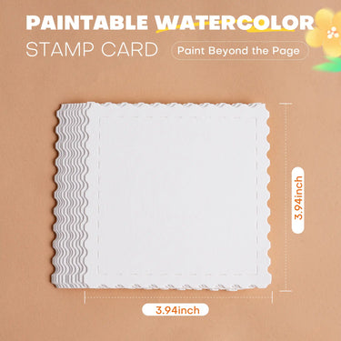 Fuumuui Paintable Watercolor Stamp Card - 3.94" x 3.94"