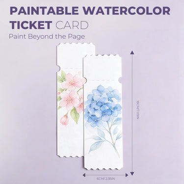 Fuumuui Paintable Watercolor Ticket Cards - 7.09" x 2.36"